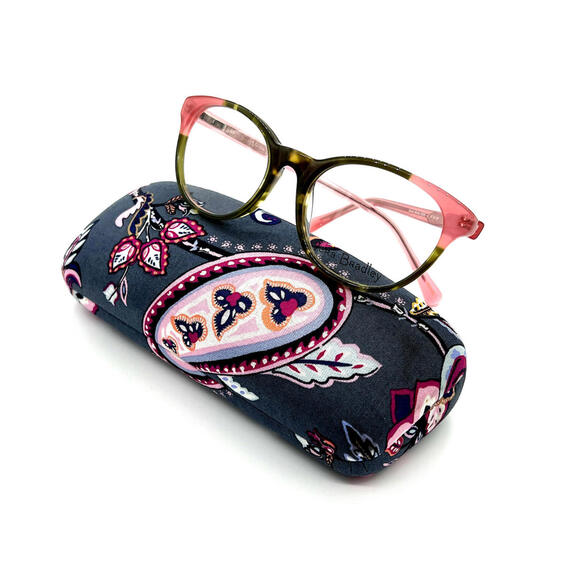 NEW VERA BRADLEY MDM WHITNEY PINK GIRLS AUTHENTIC EYEGLASSES WITH CASE 47-18-130 - Picture 1 of 12